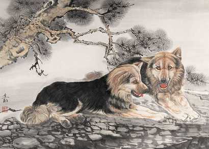 王生勇 狼狗 镜心